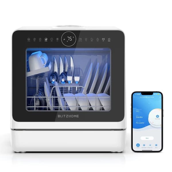 BlitzHome APP Mini BH4CDW vatteninloppsdiskmaskin Bordsdiskmaskin Diskmaskin