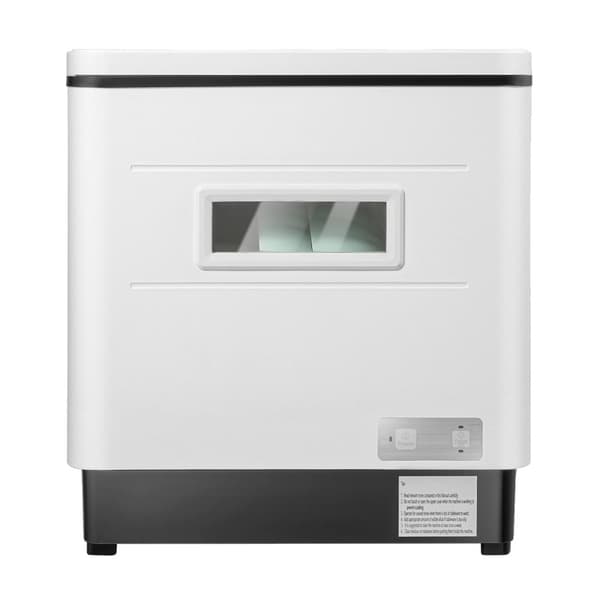 Bärbar Diskmaskin för Bänkskiva, 800W Effekt, 6 Set Kapacitet, 360° Vattensprutrotation,Silver