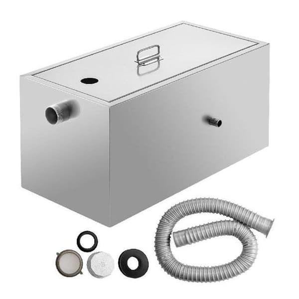 8 lbs 6GPM fettavskiljare, hierarkisk filtrering, utmärkt tätning, topp- och sidovatteninlopp, genomtänkta detaljer, 2 installationsmetoder