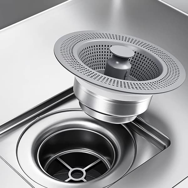Astianpesukoneen tulppa 112 mm ruostumatonta terästä ja ABS:ää