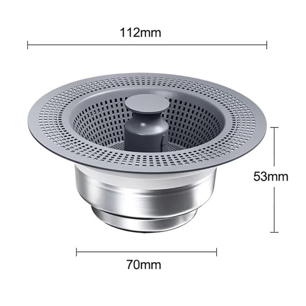 Astianpesukoneen tulppa 112 mm ruostumatonta terästä ja ABS:ää