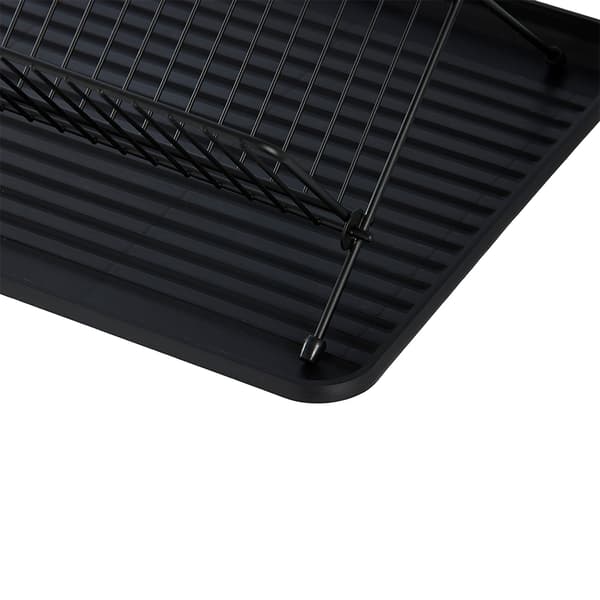 32x43x23 cm oppvaskstativ med romslig design og praktisk base - Svart