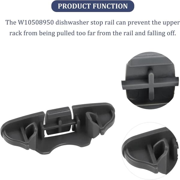 Asennustelineet W10508950 Whirlpool-astianpesukoneeseen - 2-pack ylempään koriin