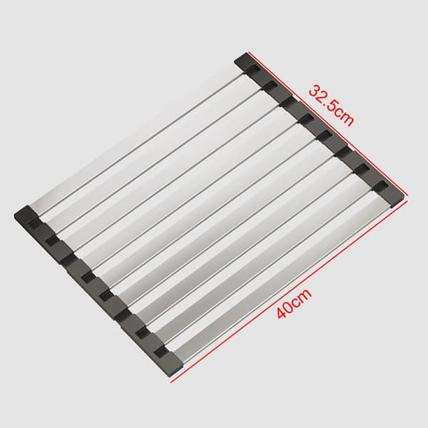 Avløpsplate i rustfritt stål for vask - 41,5 x 32,5 cm