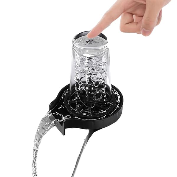 Glasrengörare, hållbart ABS-material, lätt att installera, mångsidig för olika koppar,svart