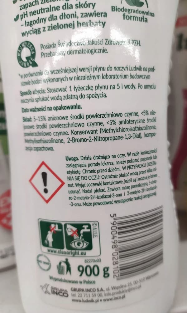 Ludwik opvaskemiddel med grønt æble 900 g