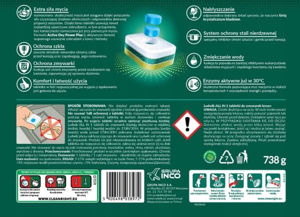 Ludwik opvaskemaskinekapsler 41 stk. alt-i-én citron