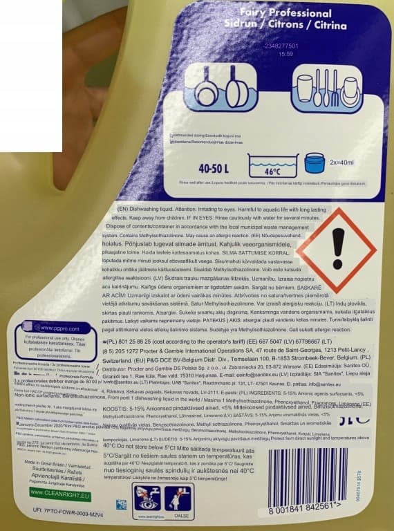 Fairy Lemon -astianpesuaine 5 l