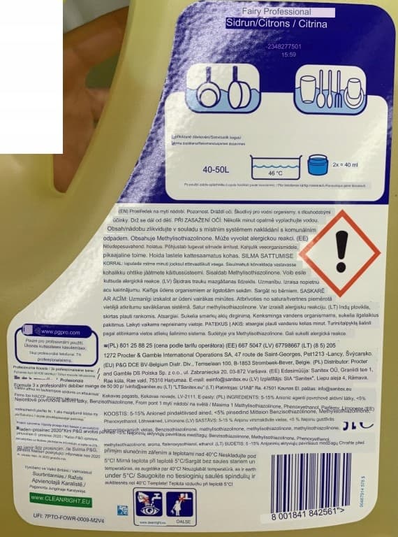 Fairy Lemon -astianpesuaine 5 l