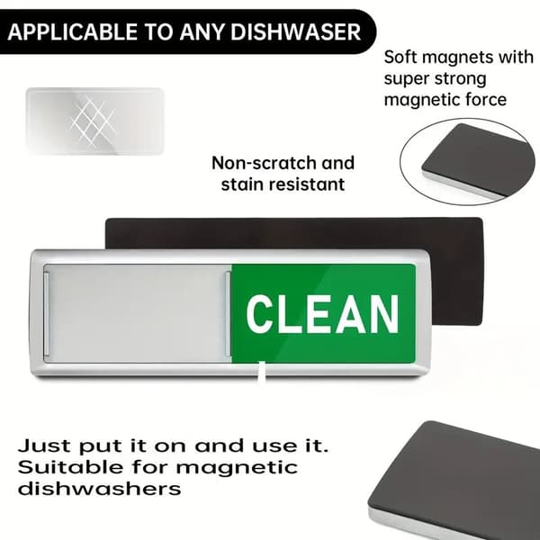 Magnet / Skilt for oppvaskmaskin – Clean / Dirty