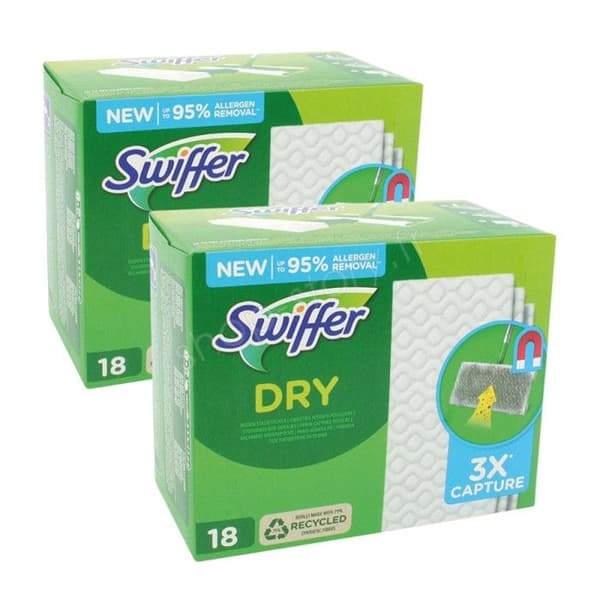 SHOP-STORY - SWIFDRY_2x: Paket med 36 SWIFFER Anti-Dust Dry Wipes Refills