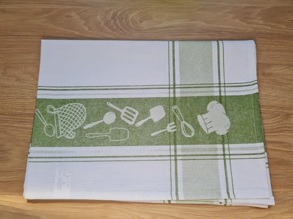 Köksduk 50x70 köksredskap grön