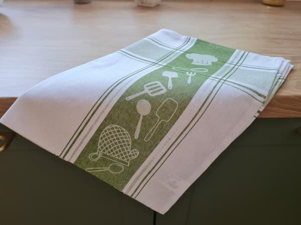 Köksduk 50x70 köksredskap grön
