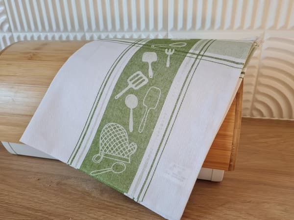 Köksduk 50x70 köksredskap grön