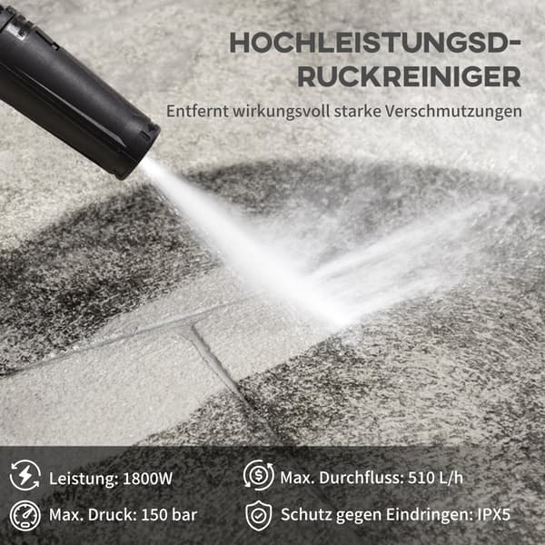 Högtryckstvätt, 35x27x78 cm, Blå