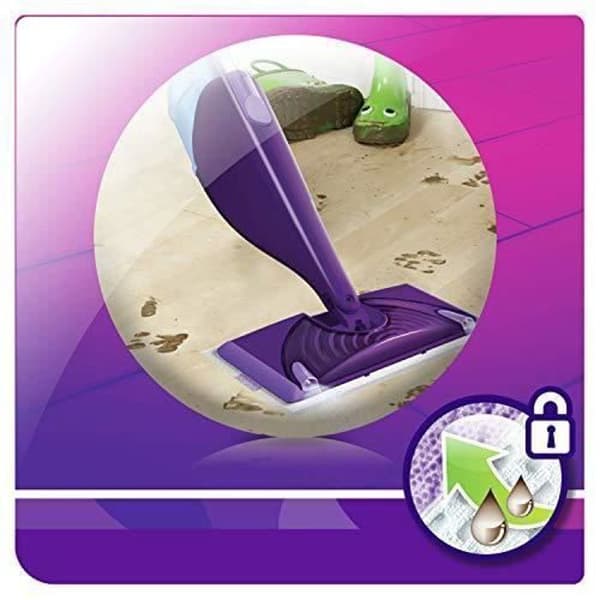 Swiffer WetJet spraymopp, komplett kit 1 spraymopp + 5 våtservetter + 1 flytande rengöringslösning + 4 batterier