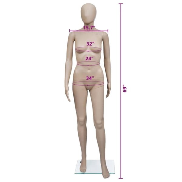 vidaXL mannequin kvinde rundt hoved