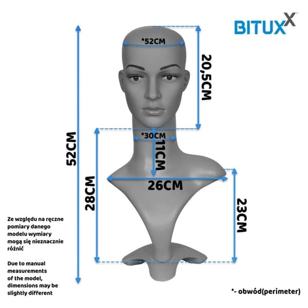 Kvinnohuvuddocka f�r att visa hattar, f�r peruker p? Bituxx-utst�llningen