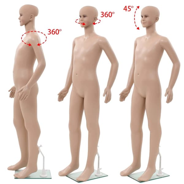 The Living Store børnemannequin m. glasbase 140 cm beige -  Mannequiner