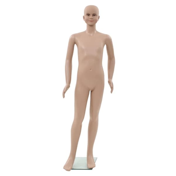 Mallinuket - Living Aidon kokoinen lapsimallinukke lasijalustalla 140 cm beige