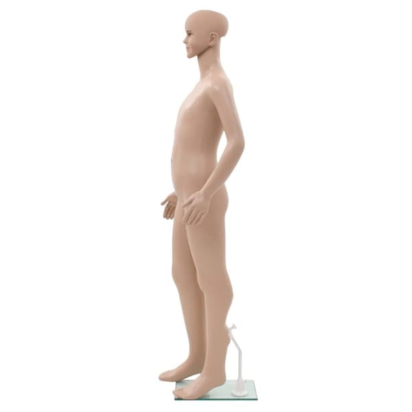 Mallinuket - Living Aidon kokoinen lapsimallinukke lasijalustalla 140 cm beige