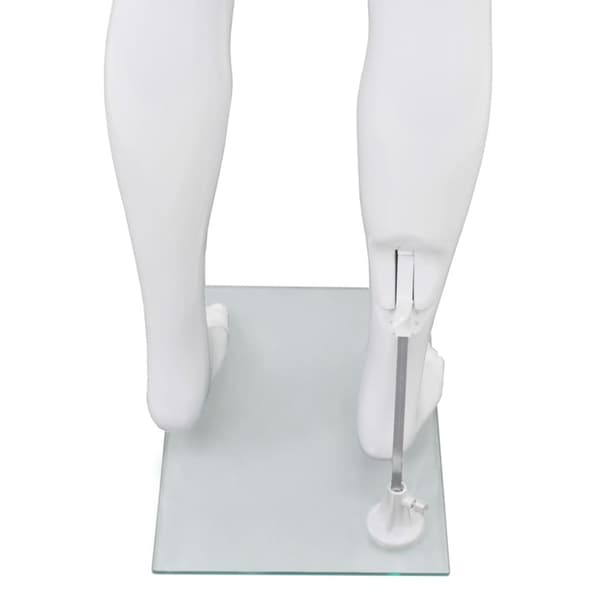 Mannequiner - Living mannequin mand fuld figur glassokkel hvid højglans 185 cm