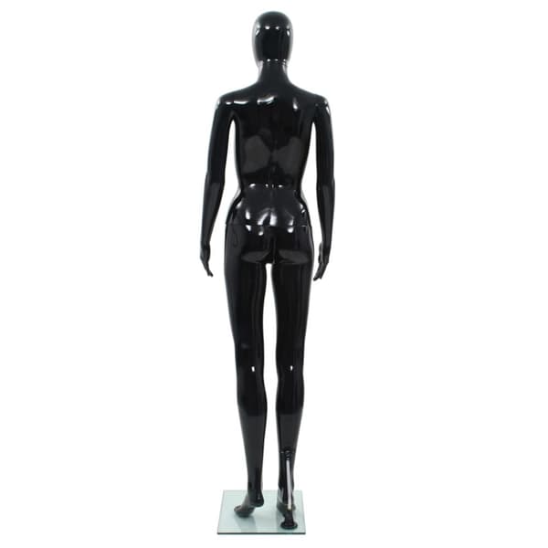 Mannekänger - Living Skyltdocka dam helkropps med bas i glas glansig svart 175 cm