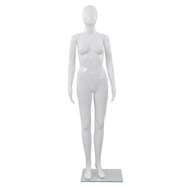 Mallinuket - Living Aidon kokoinen naismallinukke lasijalustalla valkoinen 175 cm
