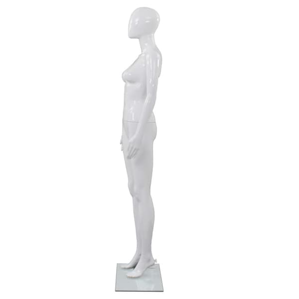 Mallinuket - Living Aidon kokoinen naismallinukke lasijalustalla valkoinen 175 cm