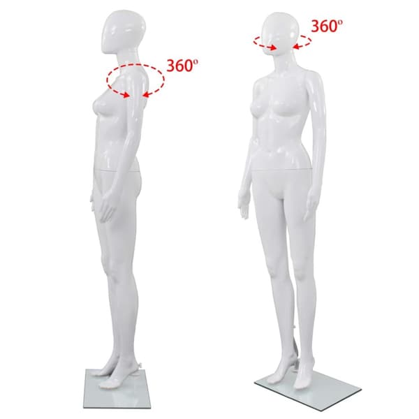 Mallinuket - Living Aidon kokoinen naismallinukke lasijalustalla valkoinen 175 cm