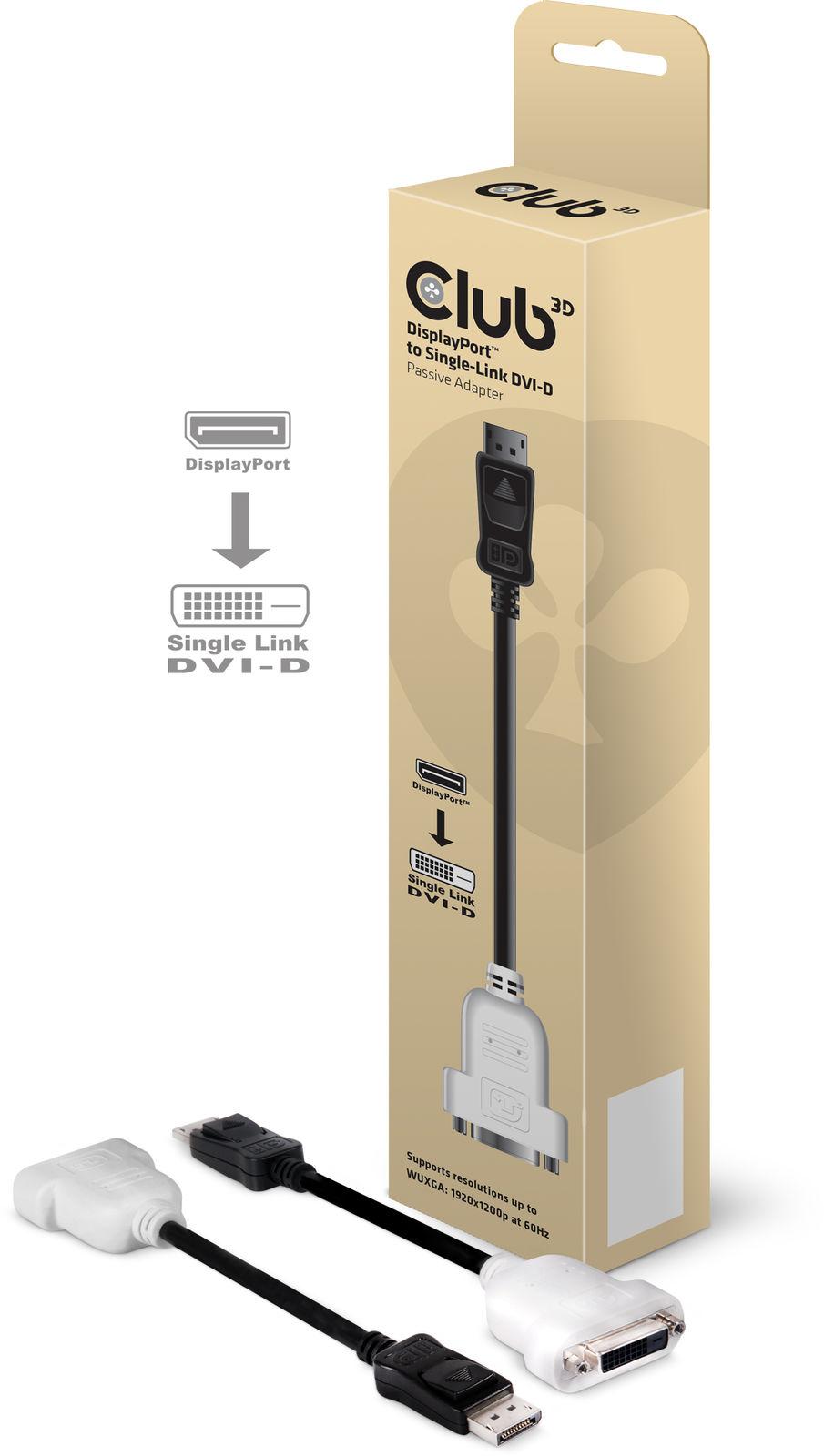 Club3D DP to DVI-D Single Link Passive Adapter M/F