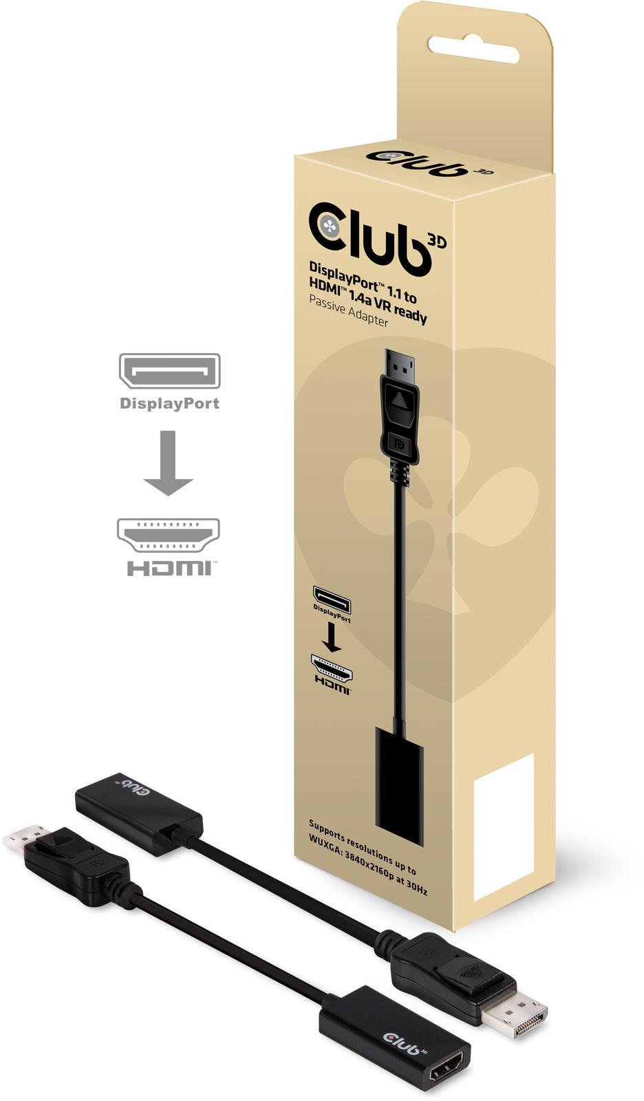 Club3D DP 1.1 to HDMI 1.4 VR Ready Passive Adapter M/F