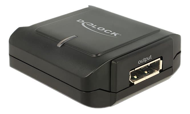 Delock Displayport 1.2 Repeater, 4K at 60 Hz, 7.1 sound, black