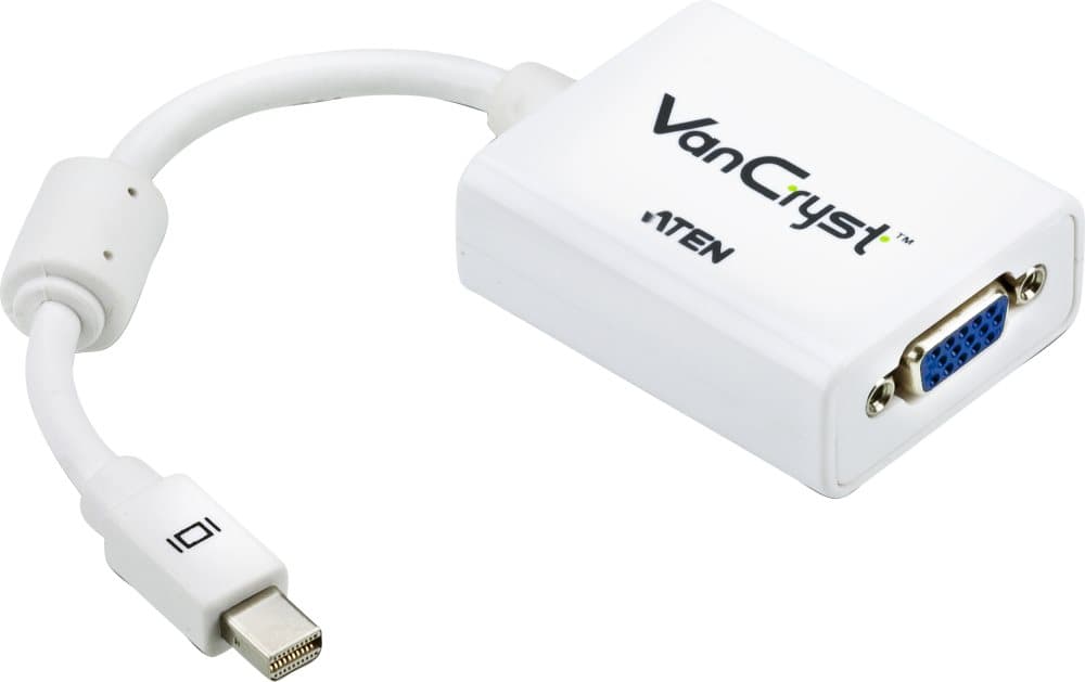 ATEN mini DisplayPort til VGA-adapter, 20-pin han - 15-pin hun, 0,2m,