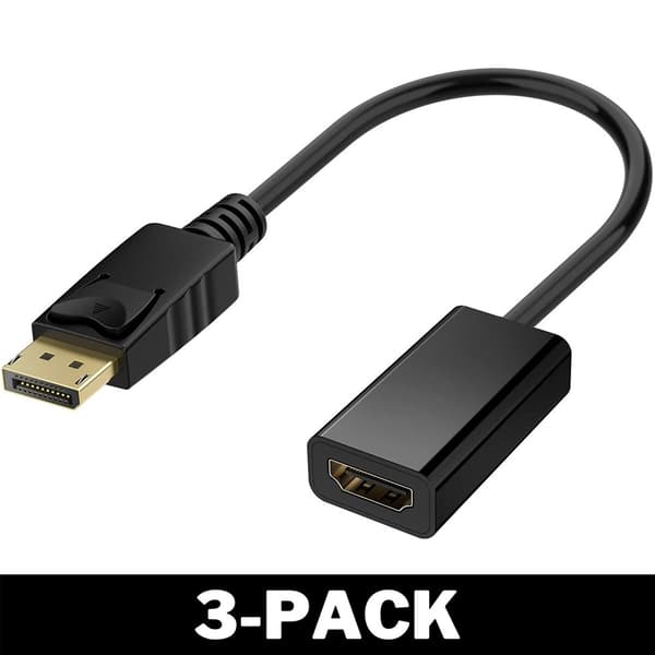 DisplayPort-HDMI-sovitin äänellä ja 4K Blackilla 3-Pack