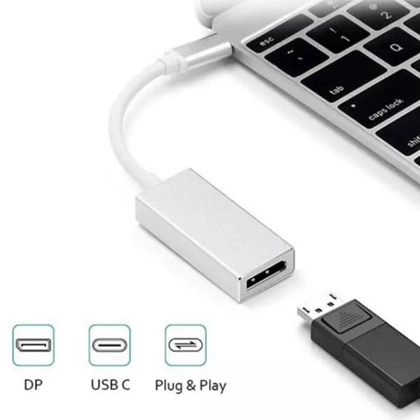 Snabb USB-C till DP Adapter Silver