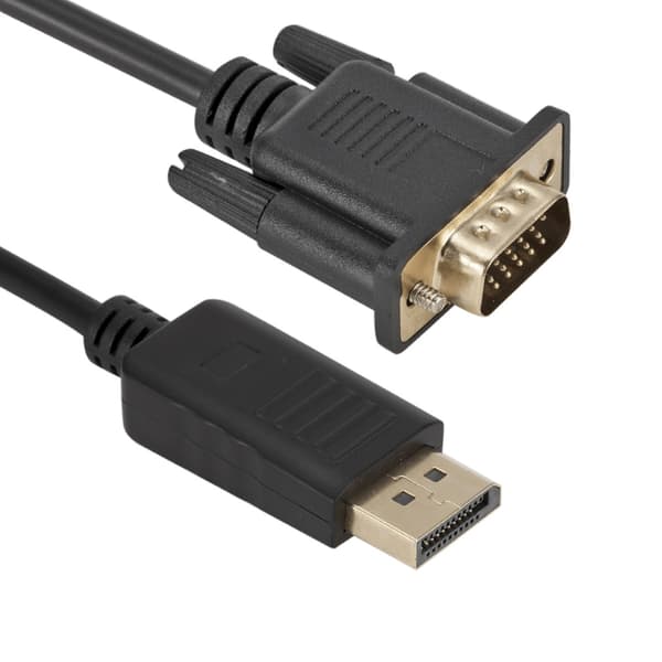 1,8 metrin DisplayPort-VGA-kaapeli, musta