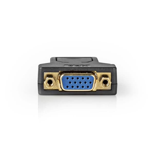 Nedis Displayport-adapter | DisplayPort Han | VGA Hun 15p | 1080p | Gull belagt | Rett | Rund | ABS | Antrasitt | Boks