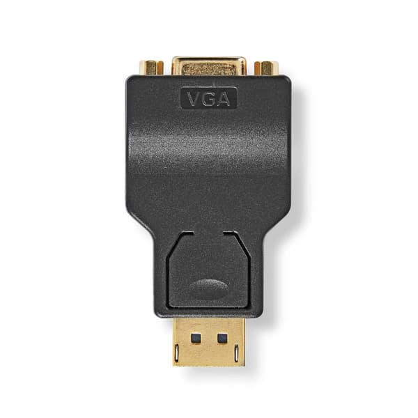 Nedis Displayport-adapter | DisplayPort Han | VGA Hun 15p | 1080p | Gull belagt | Rett | Rund | ABS | Antrasitt | Boks