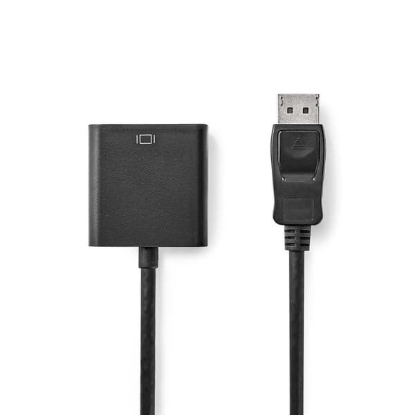 Nedis DisplayPort adapter | DisplayPort Han | DVI-D 24+1-Pins Hun | 1080p@60Hz | Nikkelplateret | Lige | 0.20 m | Runde | PVC | ABS | Sort | Box