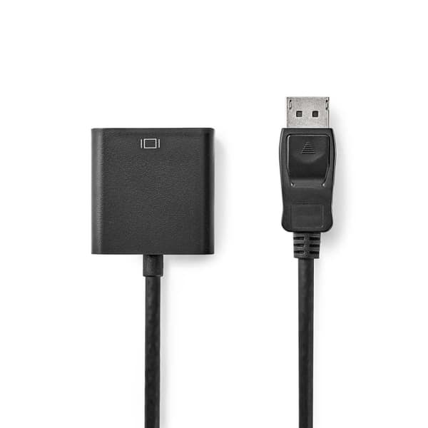 Nedis DisplayPort adapter | DisplayPort Han | DVI-D 24+1-Pins Hun | 1080p@60Hz | Nikkelplateret | Lige | 0.20 m | Runde | PVC | ABS | Sort | Box