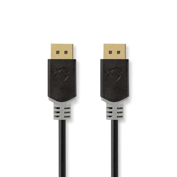 Nedis Displayport-kabel | DisplayPort Han | DisplayPort Han | 8K@60Hz | Gull belagt | 2.00 m | Rund | PVC | Antrasitt | Boks