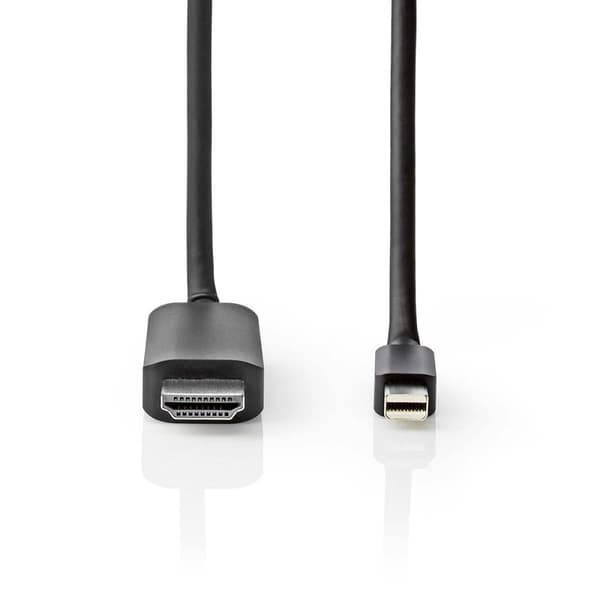 Nedis Mini Displayport-kabel | DisplayPort 1.4 | Mini DisplayPort Han | HDMI ™ -kontakt | 48 Gbps | Nikkel belagt | 2.00 m | Rund | PVC | Sort | Konvo