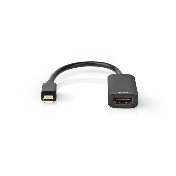 Nedis Mini DisplayPort kabel | DisplayPort 1.4 | Mini DisplayPort han | HDMI ™ -udgang | 48 Gbps | Nikkelplateret | 0.20 m | Runde | PVC | Sort | Plas