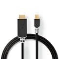 Miniatyrbilde 2 av 6: Nedis Mini Displayport-kabel | DisplayPort 1.4 | Mini DisplayPort Han | HDMI ™ -kontakt | 48 Gbps | Gull belagt | 2.00 m | Rund | PVC | Antrasitt | Pl