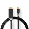 Miniatyrbilde 1 av 6: Nedis Mini Displayport-kabel | DisplayPort 1.4 | Mini DisplayPort Han | HDMI ™ -kontakt | 48 Gbps | Gull belagt | 2.00 m | Rund | PVC | Antrasitt | Pl