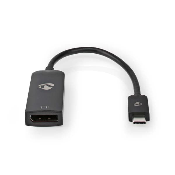 Nedis USB-C™ Adapter | USB 3.2 Gen 1 | USB-C™ Hann | DisplayPort Hun | 8K@30Hz | 0.20 m | Rund | Nikkel belagt | PVC | Sort | Boks