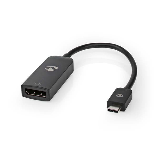 Nedis USB-C™ Adapter | USB 3.2 Gen 1 | USB-C™ Hann | DisplayPort Hun | 8K@30Hz | 0.20 m | Rund | Nikkel belagt | PVC | Sort | Boks
