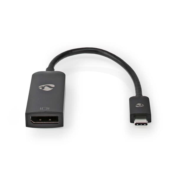 Nedis USB-C™ Adapter | USB 3.2 Gen 1 | USB-C™ Hann | DisplayPort Hun | 8K@30Hz | 0.20 m | Rund | Nikkel belagt | PVC | Sort | Boks