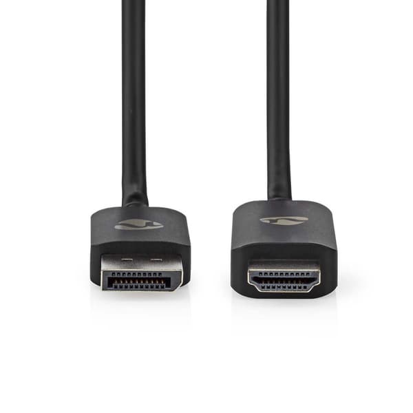 Nedis Displayport-adapter | DisplayPort Han | HDMI ™ -kontakt | 8K@30Hz | Nikkel belagt | Rett | 1.80 m | Rund | TPE | Sort | Konvolutt